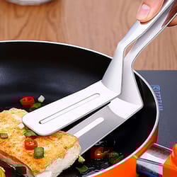 kitchen barbecue tongs, stainless steel food flipping clamp for bbq, pizza, fish, steak, non-stick grilling tools