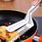 Kitchen Barbecue Tongs, Stainless Steel Food Flipping Clamp for BBQ, Pizza, Fish, Steak, Non-Stick Grilling Tools