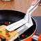 Kitchen Barbecue Tongs, Stainless Steel Food Flipping Clamp for BBQ, Pizza, Fish, Steak, Non-Stick Grilling Tools