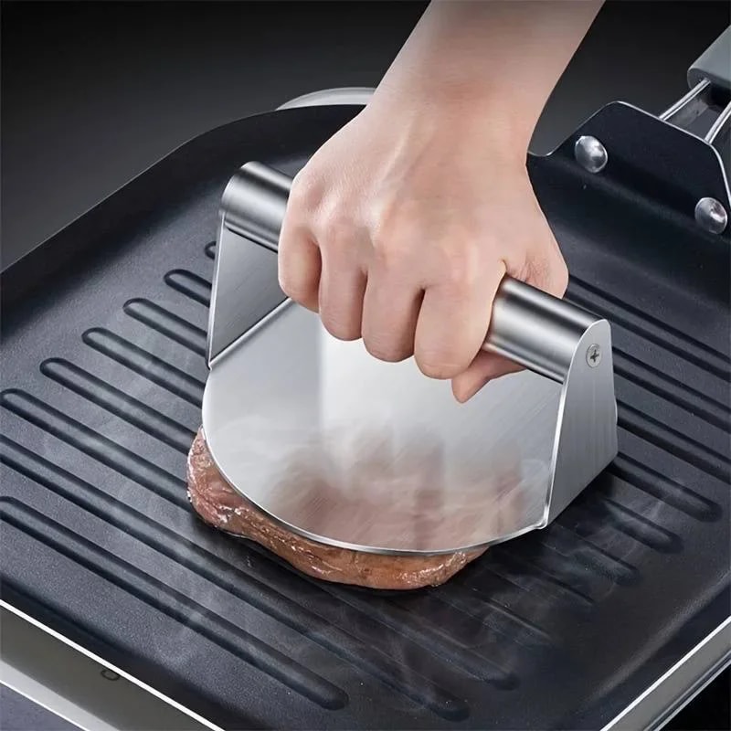 Circular Meat Press Mold for Deli Meats, Stainless Steel Smash Burger Press, Hamburger Patties Meat Masher for Kitchen
