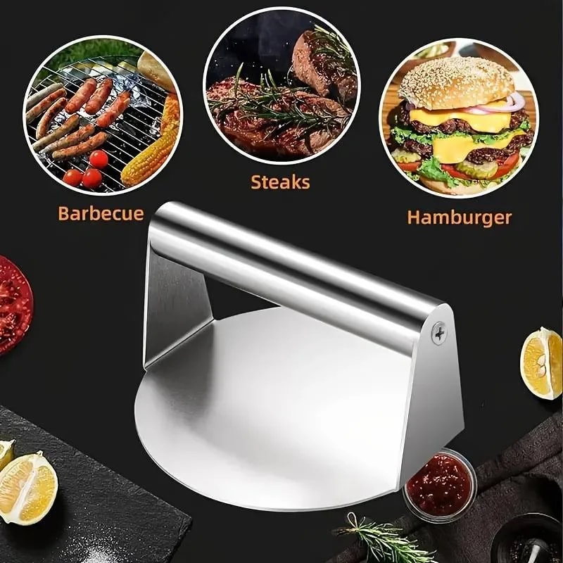Circular Meat Press Mold for Deli Meats, Stainless Steel Smash Burger Press, Hamburger Patties Meat Masher for Kitchen