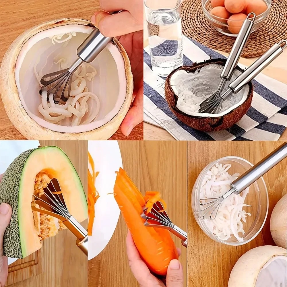 Fruit Spoon Planer, Melon and Coconut Seed Remover, Stainless Steel Scraper