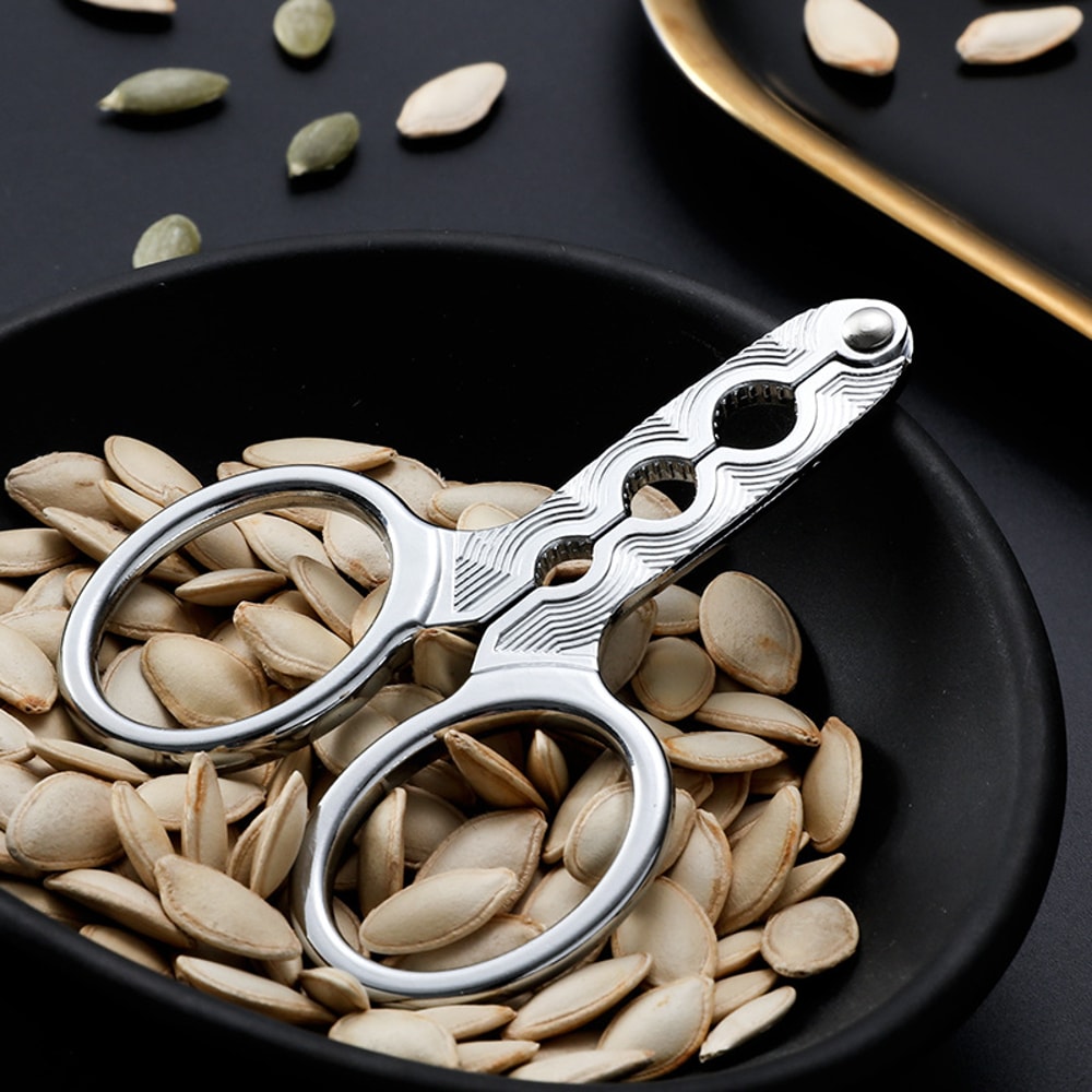 Walnut Pine Plier Scissor, Melon Seed Opener Clamp, Sunflower Nut Cracker, Kitchen Household Tool Nutcracker
