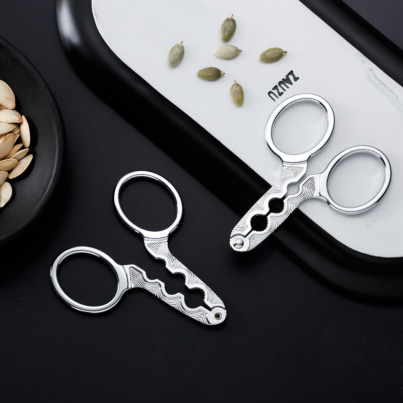 Walnut Pine Plier Scissor, Melon Seed Opener Clamp, Sunflower Nut Cracker, Kitchen Household Tool Nutcracker