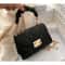 Womens Grid Pattern Tote Bag Fashion PU Leather Crossbody High Quality Bag Buckle Decoration Flap W 2