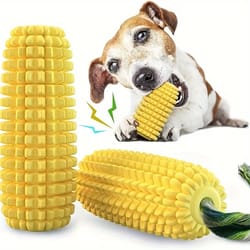 tough durable squeaky interactive dog toys, puppy teeth chew corn stick toy for small large dogs