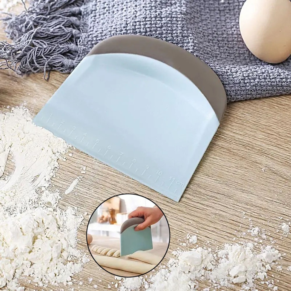 Multipurpose Food Scrappers With Soft Handle Baking Scraper With Double Scale Plastic Dough Cutter 2
