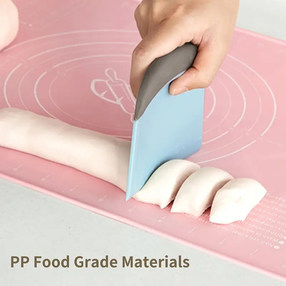 Multipurpose Food Scrappers With Soft Handle Baking Scraper With Double Scale Plastic Dough Cutter 4