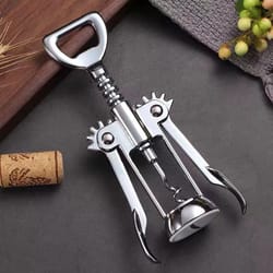 red wine opener wing type, stainless steel wine opener, metal sommeliers corkscrew, bottle openers corkscrews