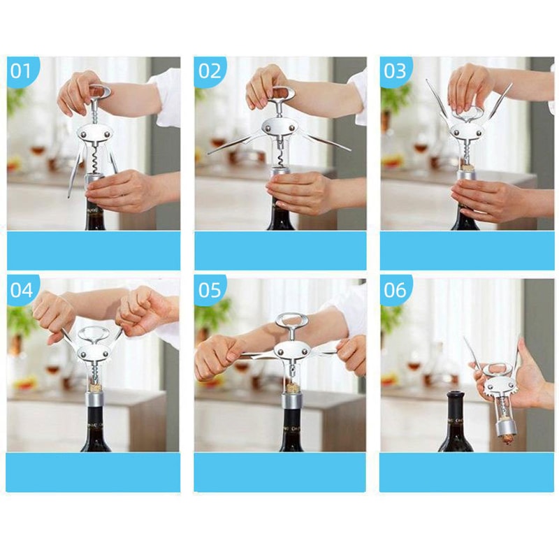 Red Wine Opener Wing Type Stainless Steel Wine Opener Metal Sommeliers Corkscrew Bottle Openers Cor 5