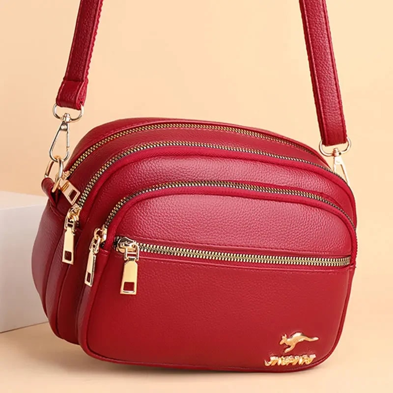 Luxury Ladies Handbag With Multipocket Design High Quality Soft Leather Shoulder Messenger Bag 2