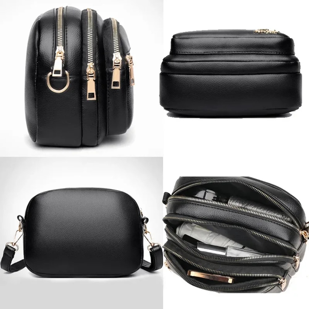 Luxury Ladies Handbag With Multipocket Design High Quality Soft Leather Shoulder Messenger Bag 4