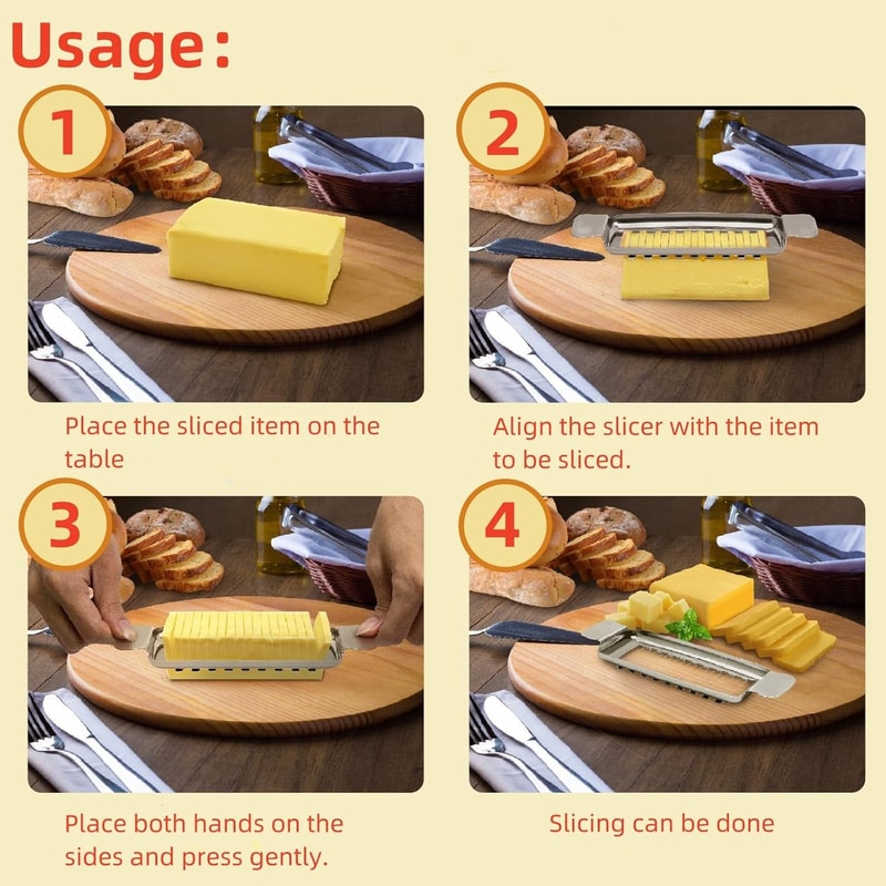 Wire Cheese Slicer Multifunctional Vegetable Divider Stainless Steel Butter Cutter 4