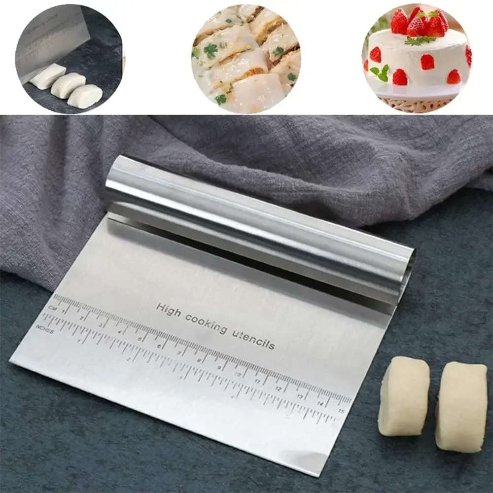 Stainless Steel Cake Scraper, Dough Fondant Spatulas for Baking
