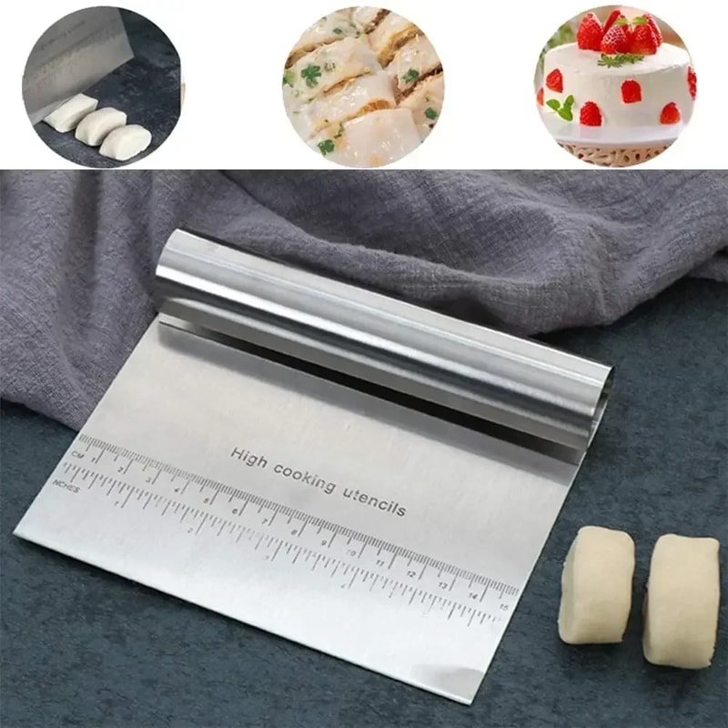 Stainless Steel Cake Scraper, Dough Fondant Spatulas for Baking