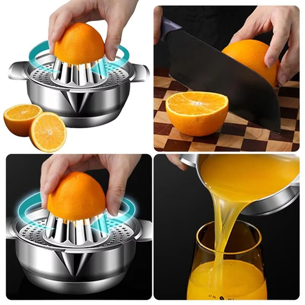 Manual Orange Juicer for Household Use, Fruit Squeezer, Hand Reamer Press with Strainer