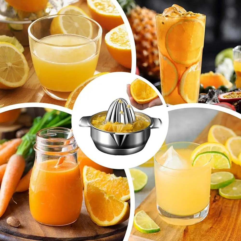 Manual Orange Juicer for Household Use, Fruit Squeezer, Hand Reamer Press with Strainer
