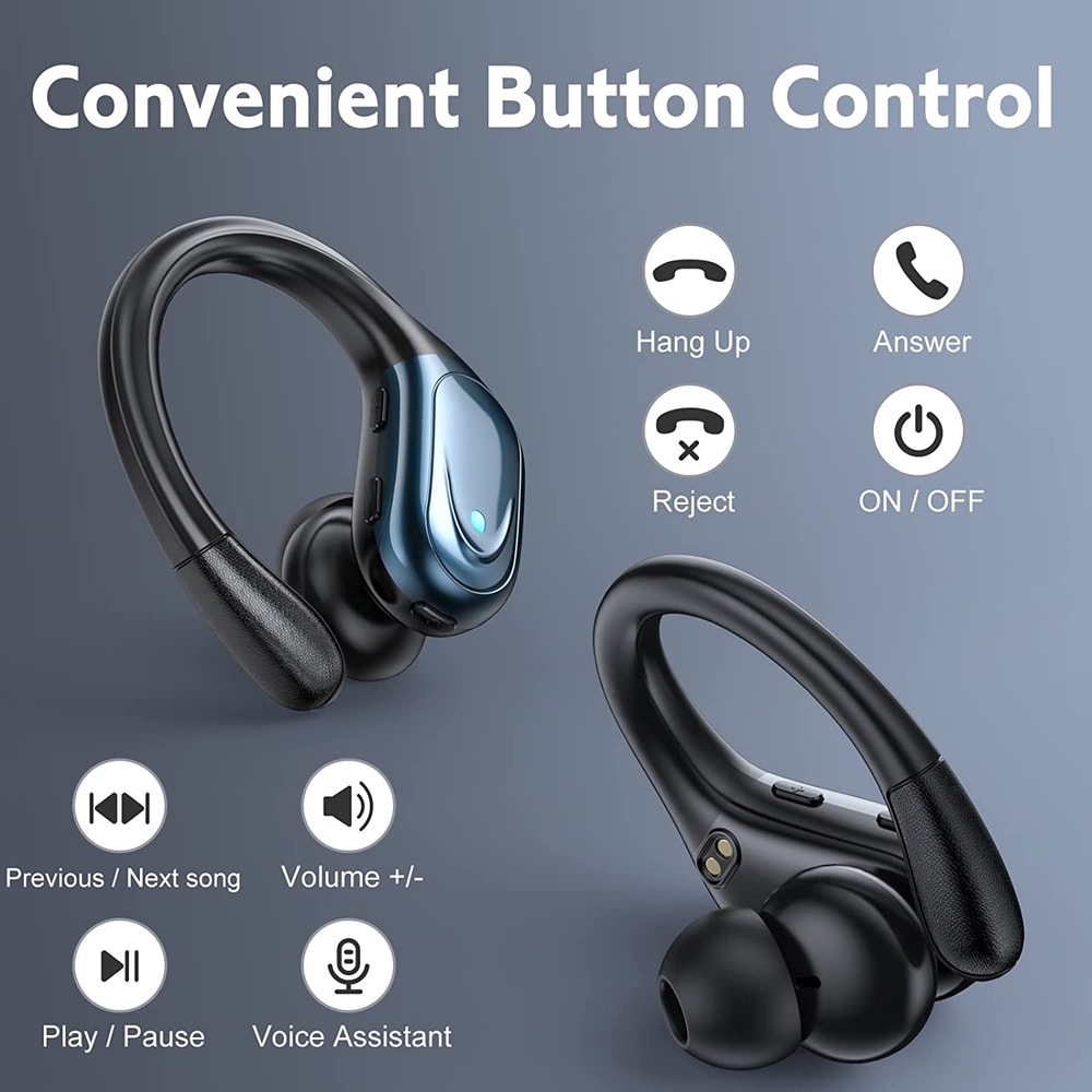 Wireless Bluetooth Earphones , Sports Ear Hook Headphones with Stereo Sound and Microphone for Running