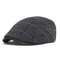 Vintage Newsboy Cap Men Winter Thick Warm Casual Stripe Berets Adjustable Flat Peaked Hat 1