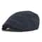 Vintage Newsboy Cap Men Winter Thick Warm Casual Stripe Berets Adjustable Flat Peaked Hat 3