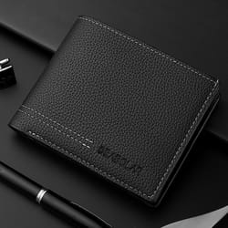 men's youth wallet, luxury short leather, slim minimalist card holder