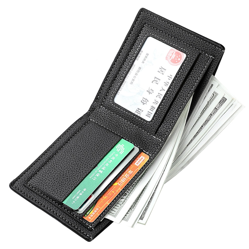 Mens Youth Wallet Luxury Short Leather Slim Minimalist Card Holder 3