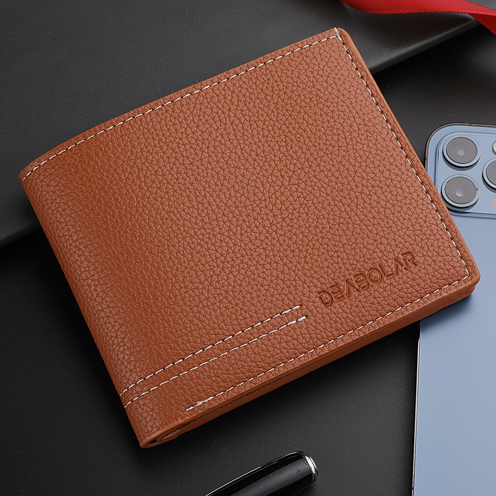 Mens Youth Wallet Luxury Short Leather Slim Minimalist Card Holder 1