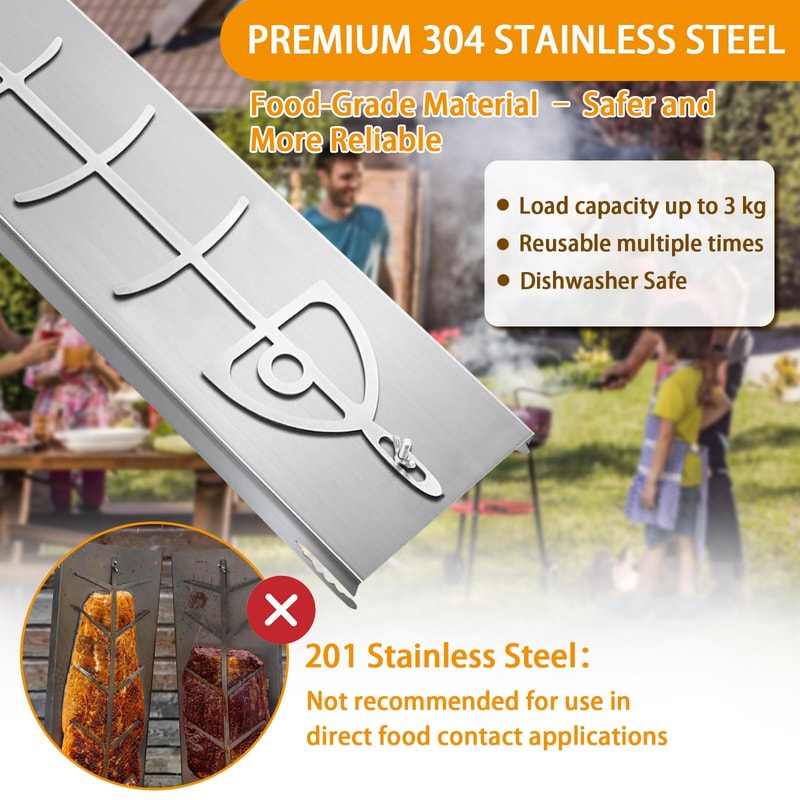 Adjustable Flame Salmon Holder Stainless Steel Cooking Rack for BBQ Fish Grilling