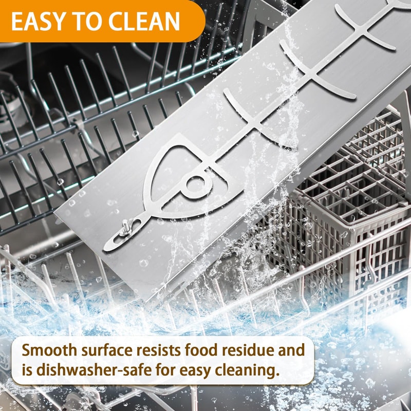 Adjustable Flame Salmon Holder Stainless Steel Cooking Rack for BBQ Fish Grilling