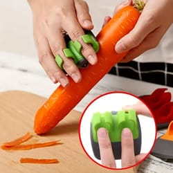 comfortable palm peeler with rubber finger grip, 1pc stainless steel vegetable peeler for carrots, easy grip design