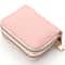 PU Leather Womens Short Purse Lychee Print Card Holder Bank Credit Card And ID Holder With Zipper C 2