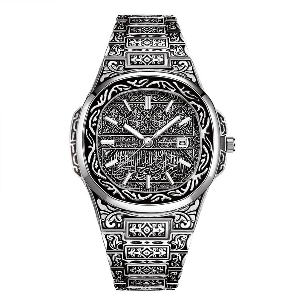 Mens Analog Wristwatch Vintage Quartz Watch Stainless Steel Strap 3