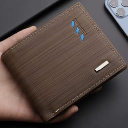 men's wallet, casual wallet for men, multi-slot credit card holder, short pu leather wallet