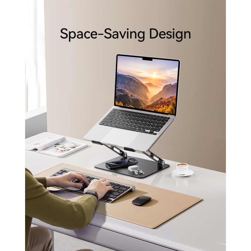Ergonomic Adjustable Laptop Stand For Desk Aluminum Riser For Notebook Sturdy Laptop Stand 6