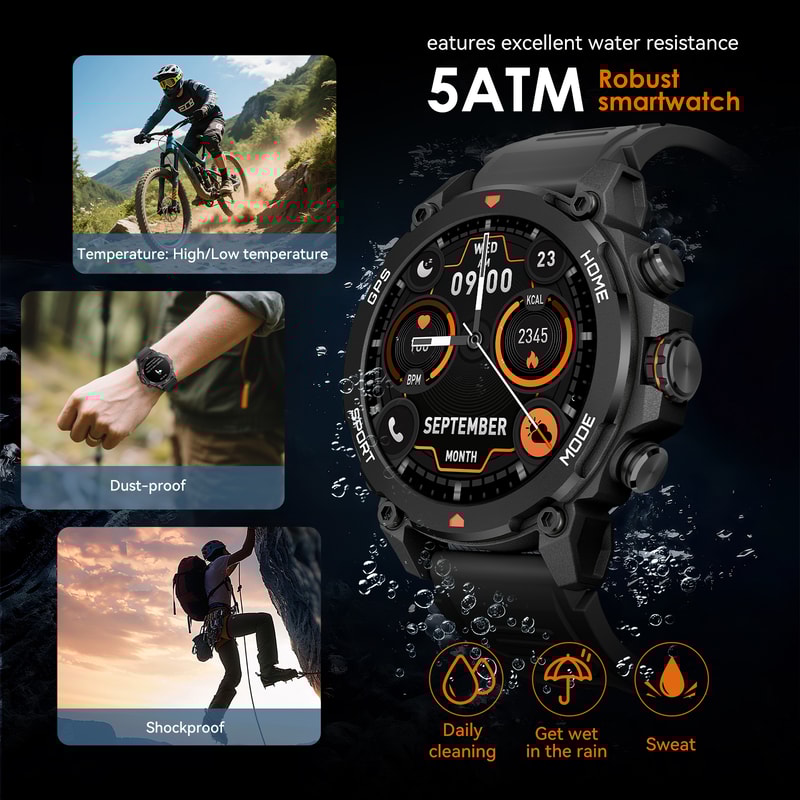 AURAFIT G6 GPS Compass Smartwatch With Display GPS Compass Sport Fitness Tracker Swimming BT Call F 3