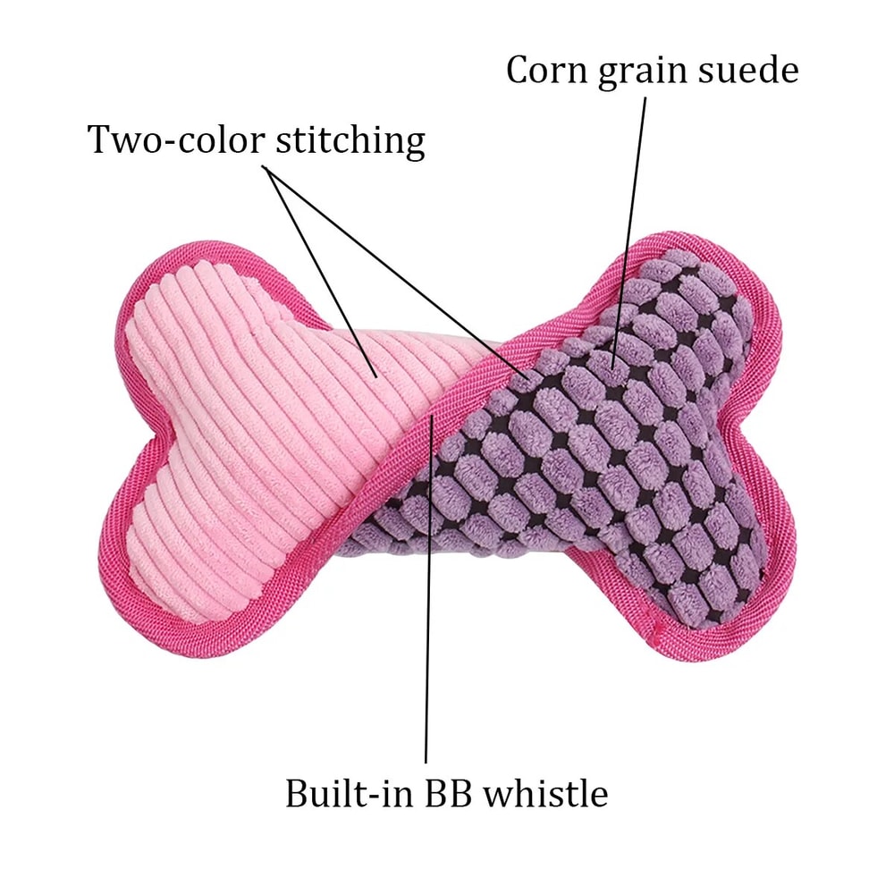 Stuffed Plush Chew Toys For Dogs Squeaky Bones Toy Puppy Birthday Gifts 4