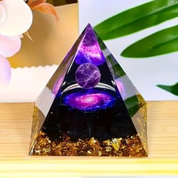 homeopathic amethyst crystal ball pyramid, raw stone, stress relief and wealth attraction