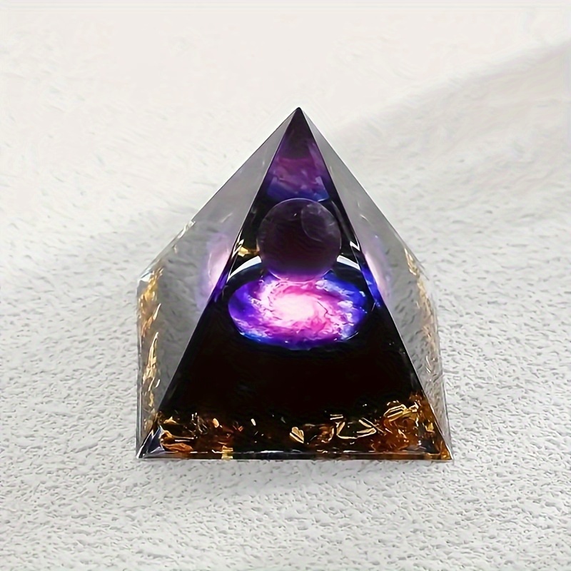 Homeopathic Amethyst Crystal Ball Pyramid, Raw Stone, Stress Relief and Wealth Attraction