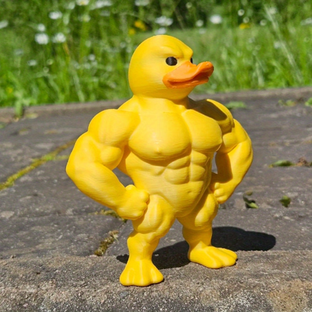 Muscle Duck Statue Multifunctional Decor For Bookshelf And Desktop 1