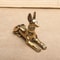Exquisite Vintage Brass Egyptian Pharaoh Hound Statue for Shelves and Decor