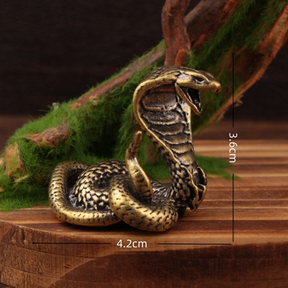Miniature Copper Brass Snake Statue Antique Bronze Decor Figurines Pure Copper Desktop Ornament For 4