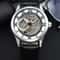 Waterproof Hollow Leather Mens Watch Automatic Mechanical Rome Watch 6