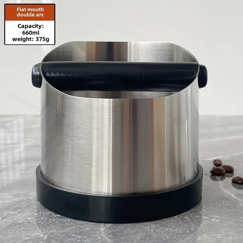Espresso Coffee Knock Box With NonSlip Rubber Ring Durable Stainless Steel Ground Bin For Effortles 8