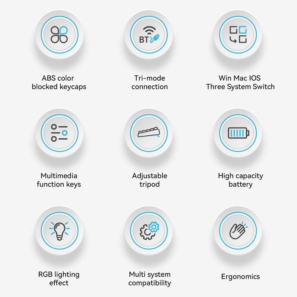 Long Battery Life Mechanical Feel RGB Wired Keyboard With Ergonomics 6