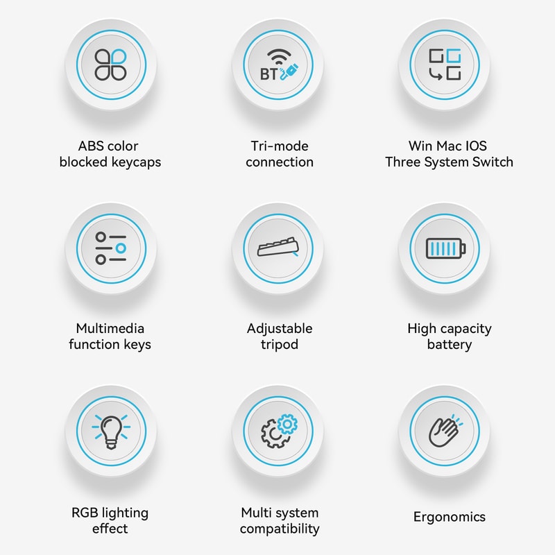 Long Battery Life Mechanical Feel RGB Wired Keyboard With Ergonomics 6