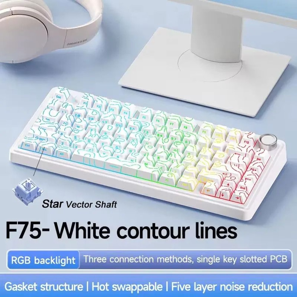 Mechanical Gaming Keyboard Bluetooth Wired For Laptop And PC 0