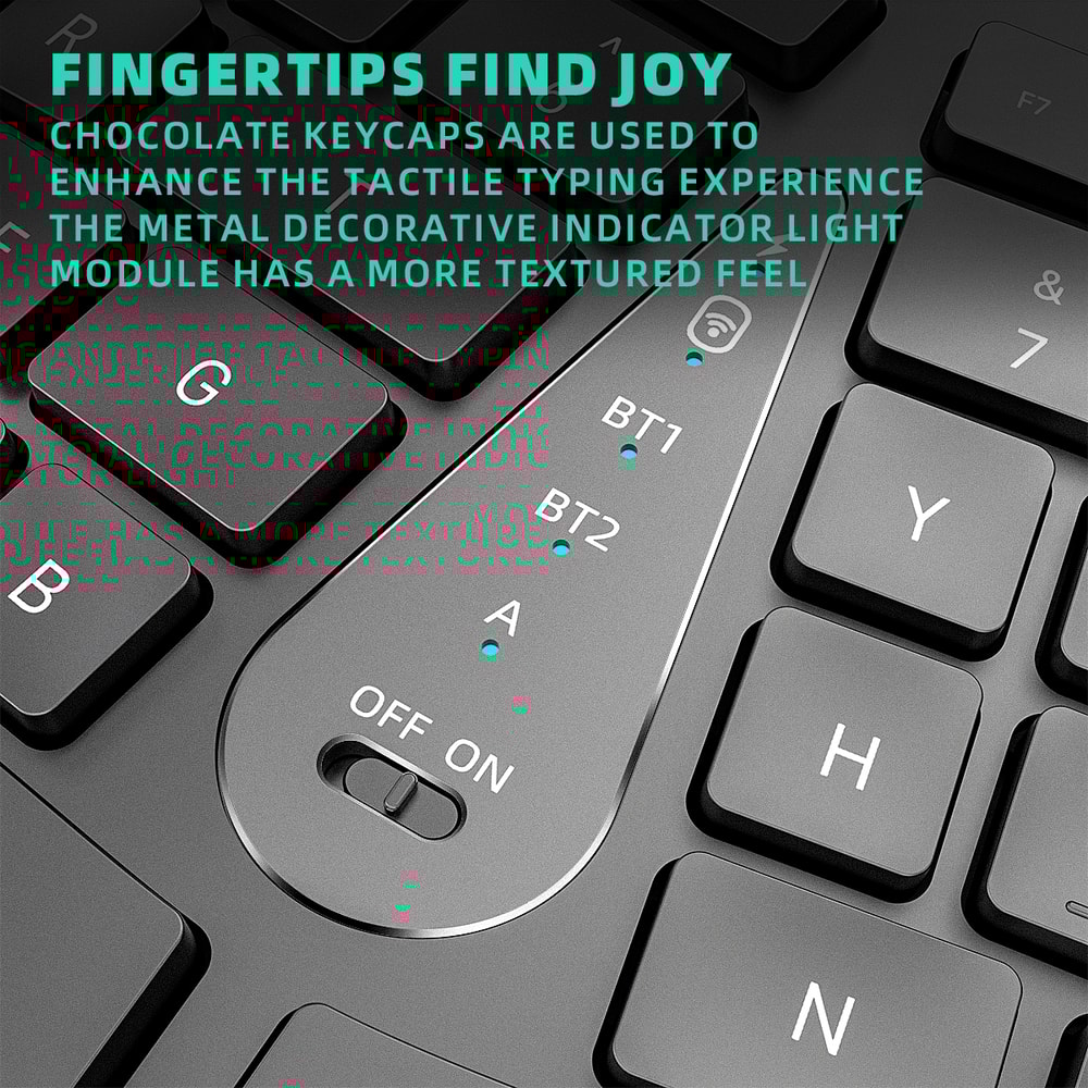 Comfortable Wireless Ergonomic Keyboard With Palm Rest MultiDevice Rechargeable Bluetooth Keyboard 4