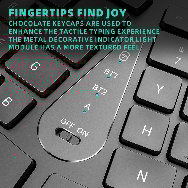 Comfortable Wireless Ergonomic Keyboard With Palm Rest MultiDevice Rechargeable Bluetooth Keyboard 4