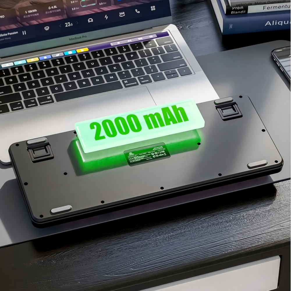 Bluetooth Dualmode Keyboard PBT Gradient Ball Cap Wireless Gaming Keyboard With Display Screen 5