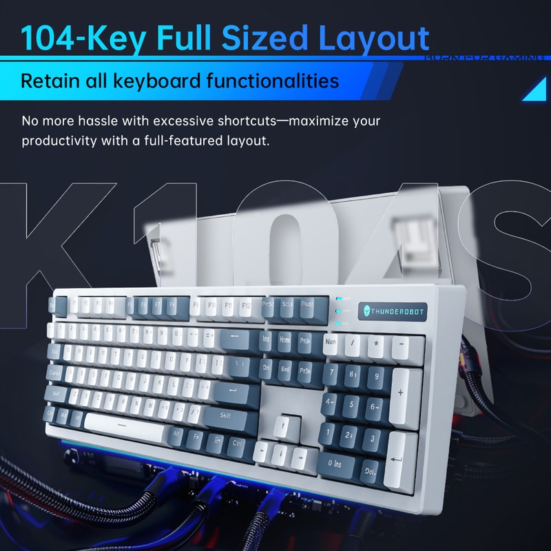 FullSize Thunderobot Mechanical Keyboard Wired Office Gaming Keyboard With ABS Shinethrough Keycaps